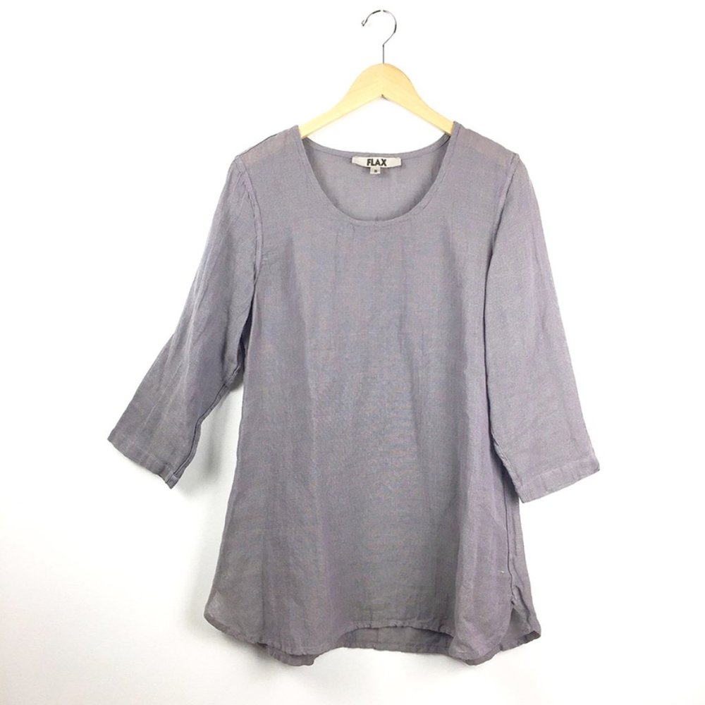 Flax by Jeanne Engelheart 100% Linen Tunic Small